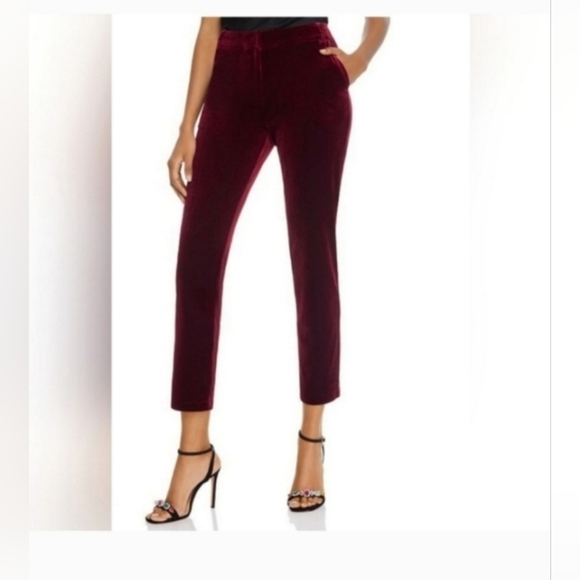 Alice + Olivia Stacey Slim High-rise Velvet Ankle Trousers SIZE 6 - Picture 5 of 15